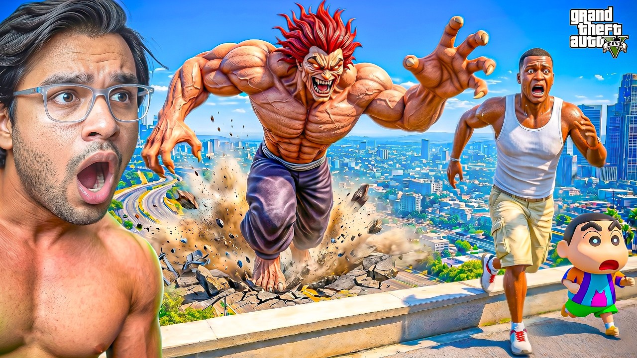 GTA V : YUJIRO HANMA ATTACKED Franklin & Shinchan! 😨