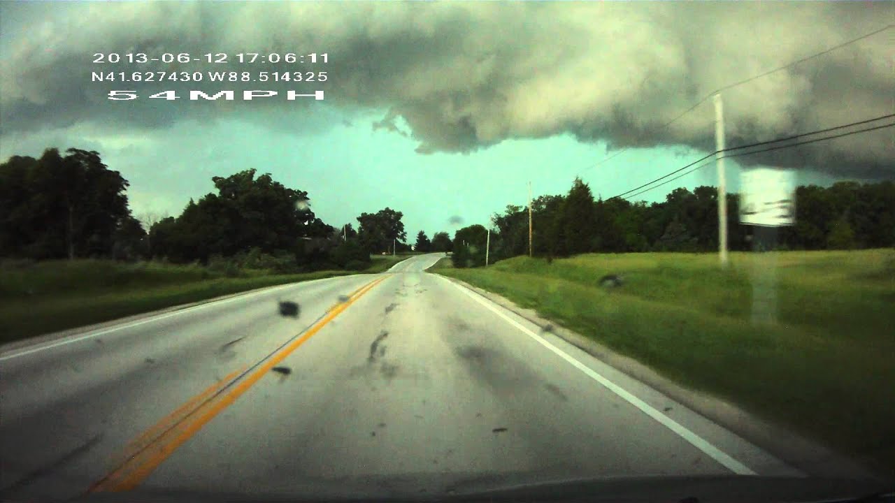 Dashcam Storm Video Yorkville/Plano/Sandwich Illinois 6122013 Part