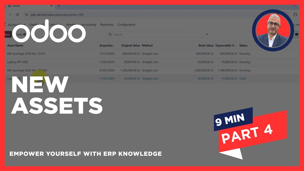 Create New Asset at Odoo Version 18 - إنشاء أصل جديد وضبط قيود الإهلاك ...