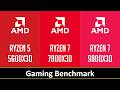 RYZEN 5 5600X3D vs RYZEN 7 7800X3D vs RYZEN 7 9800X3D