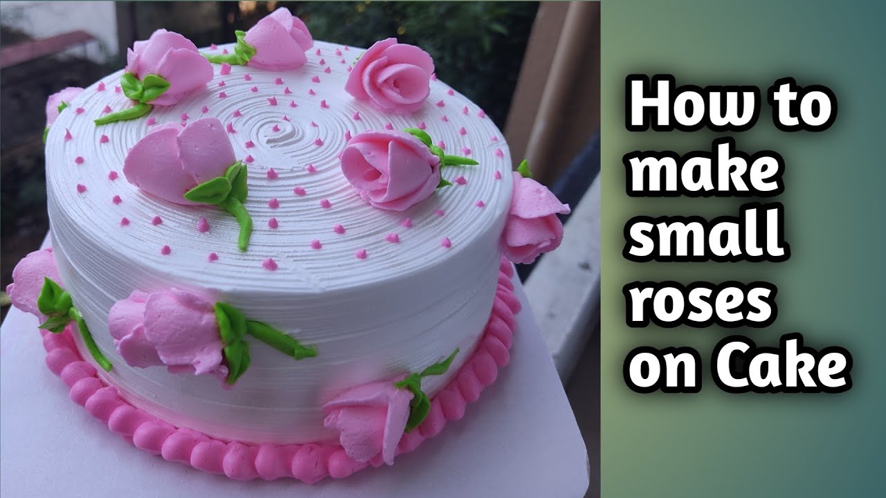 New cake design How to make small Roses on Cake New trick for cake decoretion simple Cake design