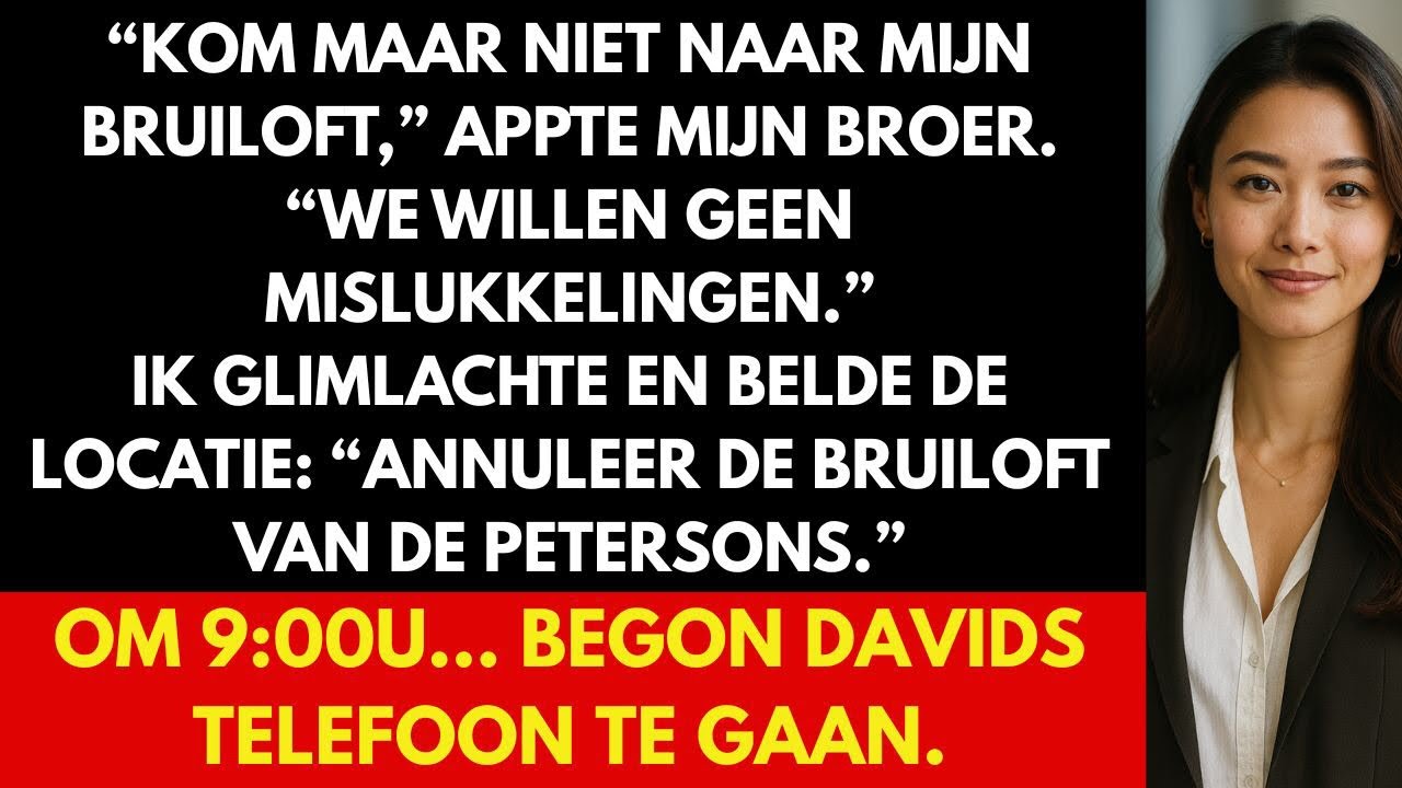 Mijn broer zei: ‘Kom niet naar mijn bruiloft’ – maar ik bleek de locatie te bezitten.