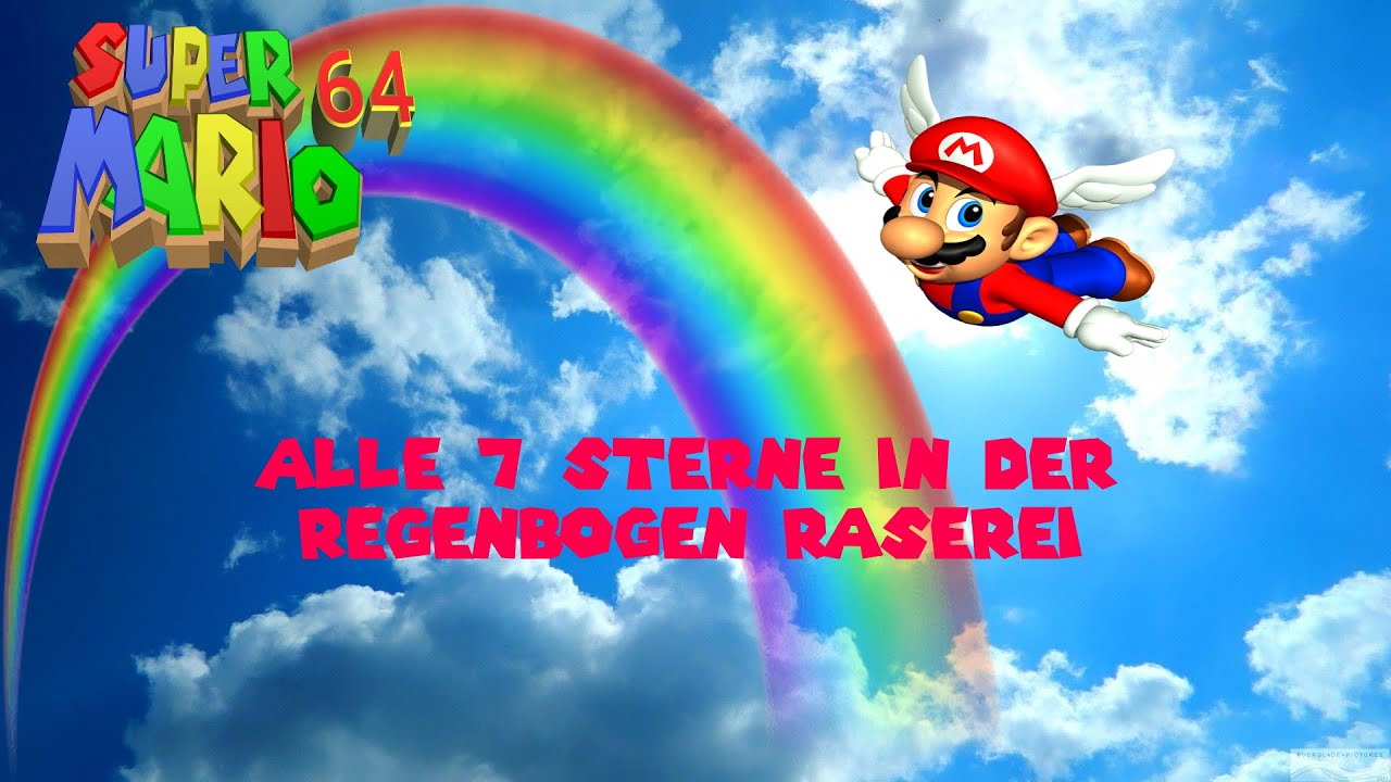 Super Mario 64; Kurs 15: Regenbogen Raserei🌈; ALLE 7 ⭐ Sterne ⭐ (Super Mario 3D All-Stars)