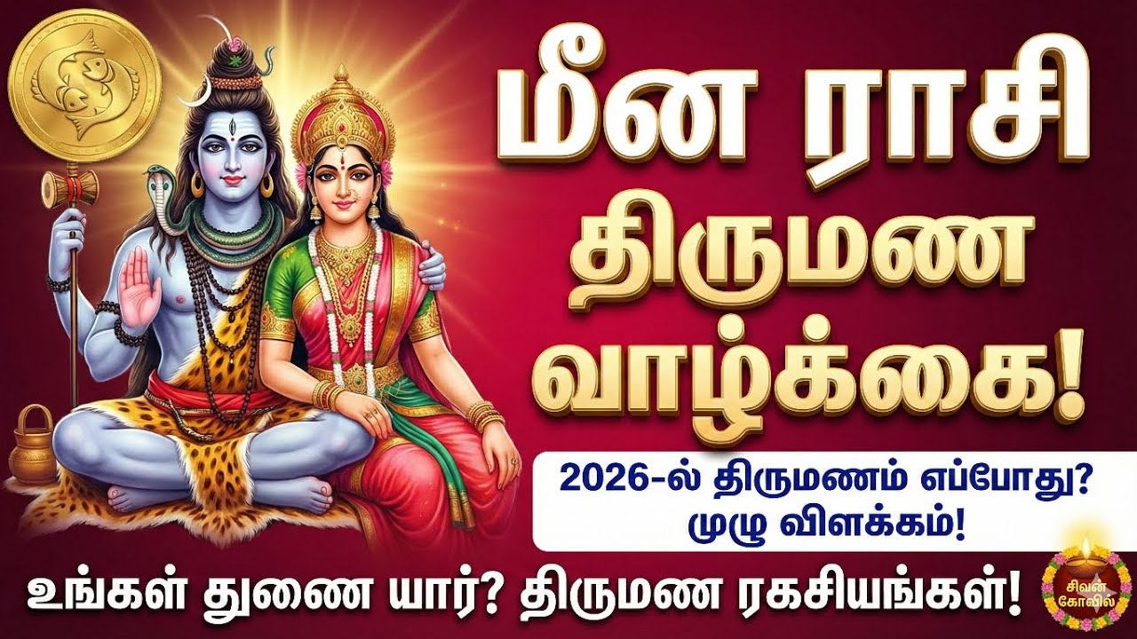 மீன ராசி திருமண வாழ்க்கை 2026 💍 எப்போது திருமணம்? முழு விளக்கம் | Meena Rasi Marriage 2026