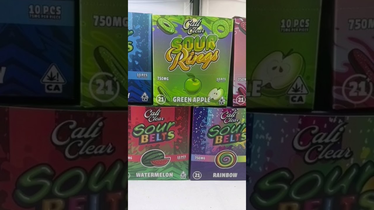 Available in all flavors, Cali Clear Sour Rings & Sour Belts 750MG Edition  check description for DM