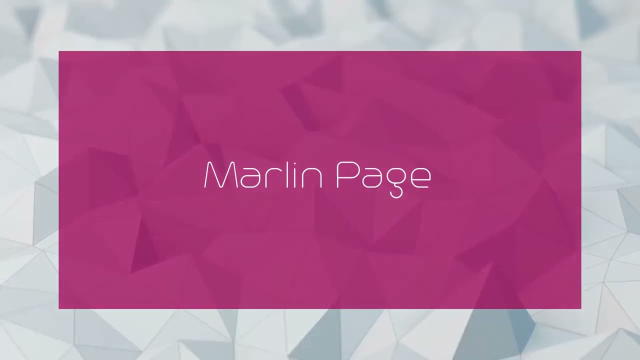 Marlin Page - appearance