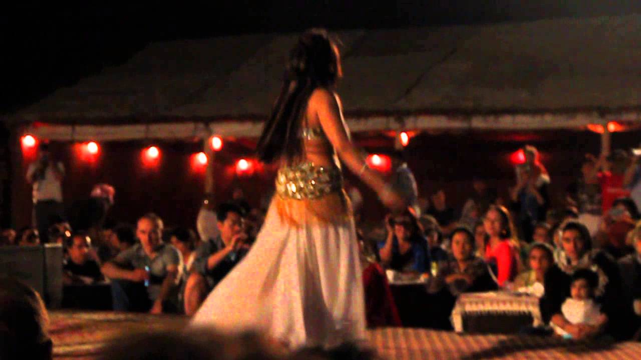 Sexy Arab Girl Belly Dancing On Arabic Song At Desert