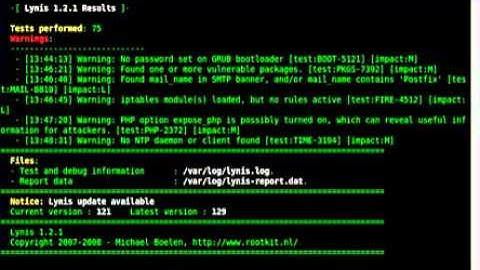 Auditing Debian like Linux with Lynis