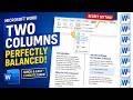 How to Create Two Equal Column Width in Microsoft Word
