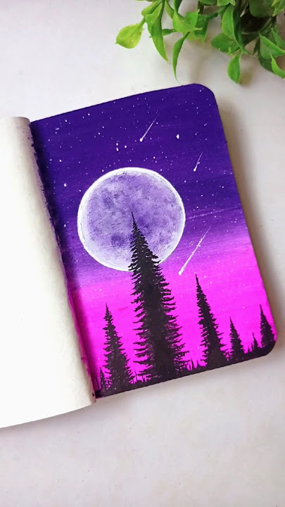 Beautiful Painting with Poster Watercolor 💜✨ #drawing #art #shorts #watercolor