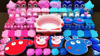Pink vs Blue  PEPPA PIG ! Mixing Random into GLOSSY Slime ! Satisfying Slime Video #610
