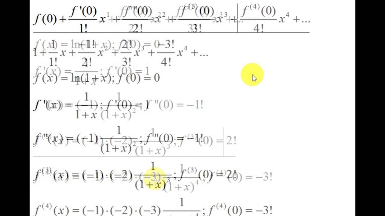 Решение тейлором. Разложение Ln 1+x в ряд Маклорена. Формула Тейлора для Ln 1+x. Формула Маклорена (1+x)Ln(1+x). Ln 1 x ряд Тейлора.