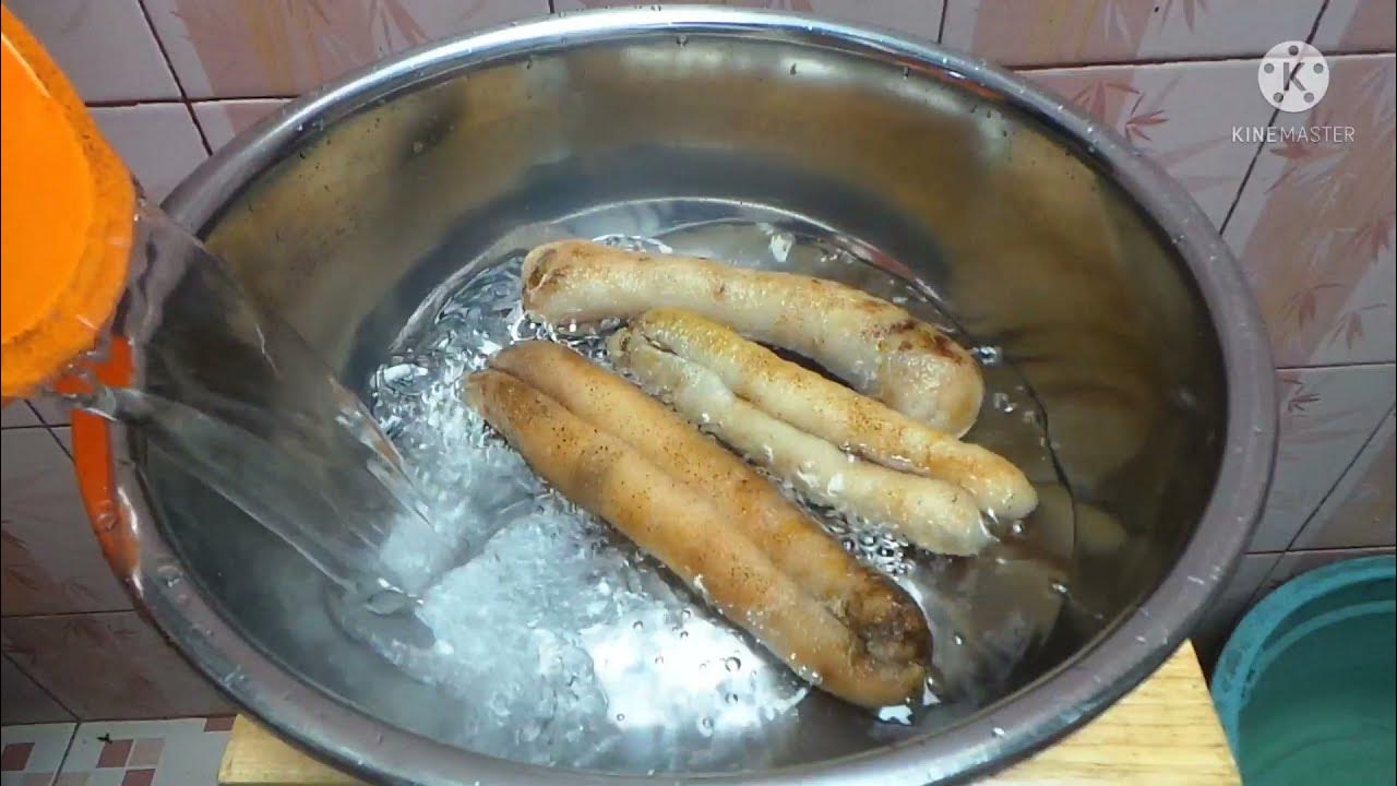 Cara membersihkan dan melembutkan teripang keringHai sim/ How to clean