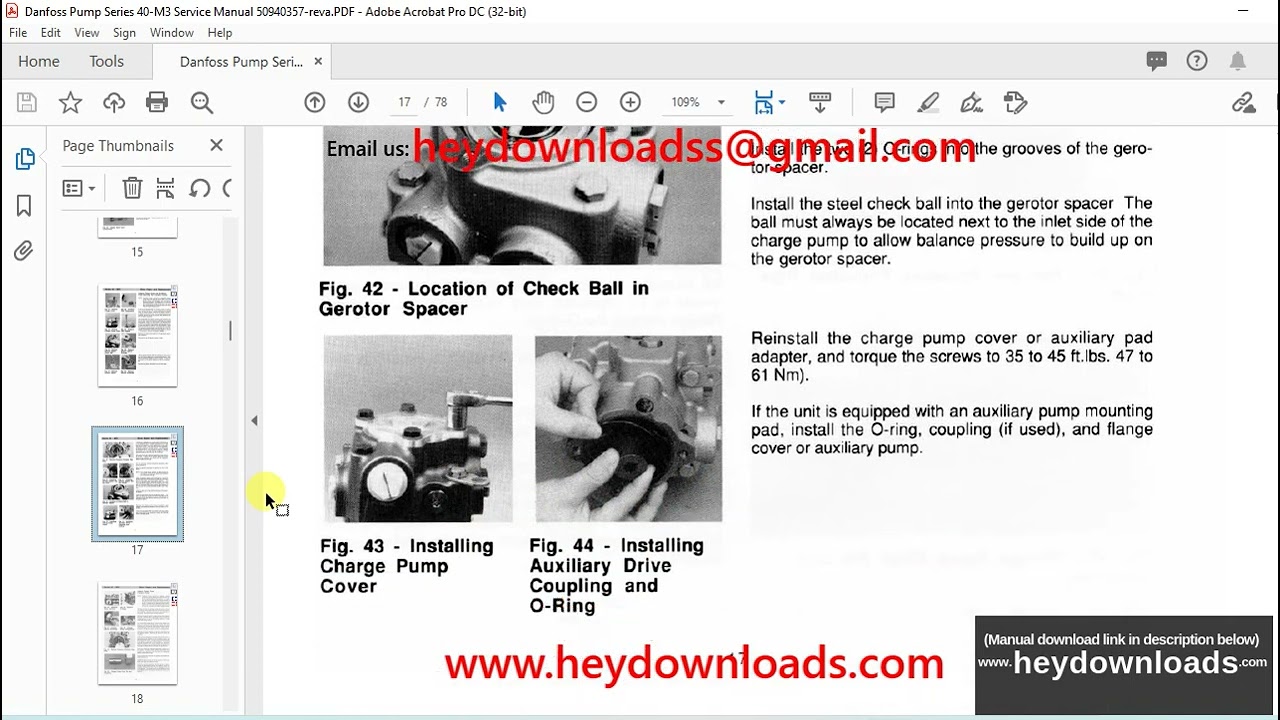 Danfoss Pump Series 40-M3 Service Manual 50940357 - PDF DOWNLOAD