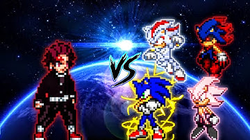 Tanjiro S3 OP (New) VS Sonic Chaos OP, Shadow OP, Sonic exe OP & Sonic Black V2 in Jump Force Mugen