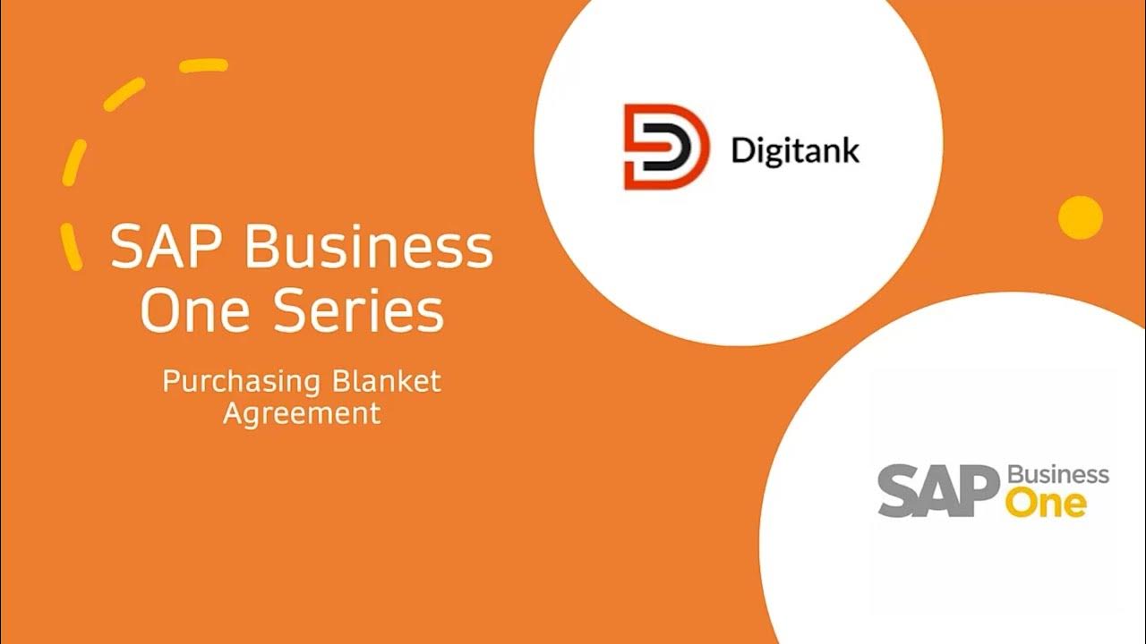SAP Business One Purchasing Blanket Agreement YouTube