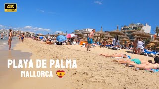 Playa De Palma Mallorca 4K Beach Walking Tour 2023