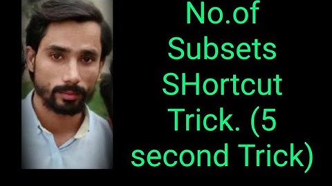 No. Of Subsets of a Set Shortcut Trick in Hindi/Urdu