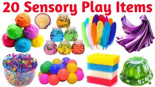 बच्चों के लिए 20 सेंसरी प्ले आइटम्स | Sensory Play Items Names in English with Pictures | Learning
