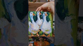 Three geese oil painting #originalart #art #painting #oilpainting #geeseart #rusticwallart