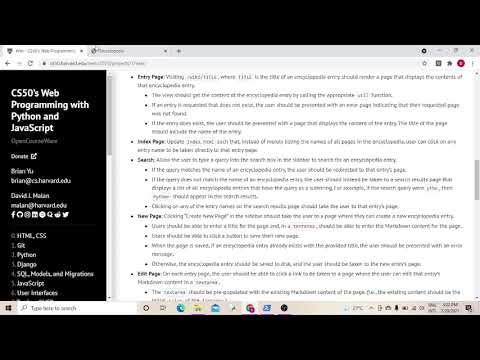 CS50’s Web Programming with Python and JavaScript project 1  Wiki