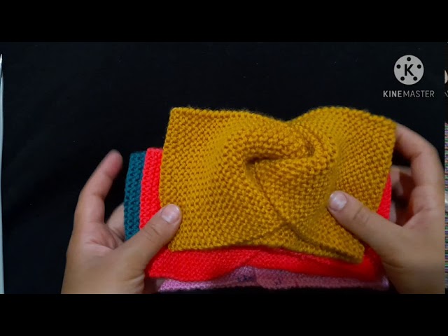 تريكو بندانه من سطر واحد سهلة جدا للمبتدئين والشرح خطوة خطوةknitting bandana #tricot class=