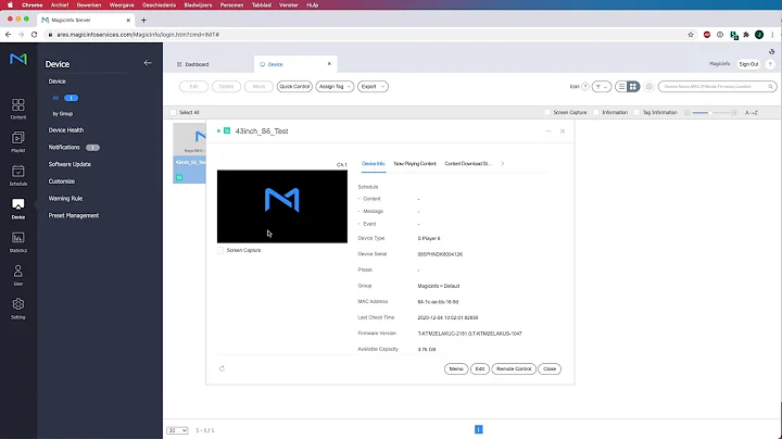 MagicInfo Services shows how to implement the holiday management