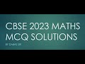 CBSE 2023 MATHS MCQ PAPER SOLUTION