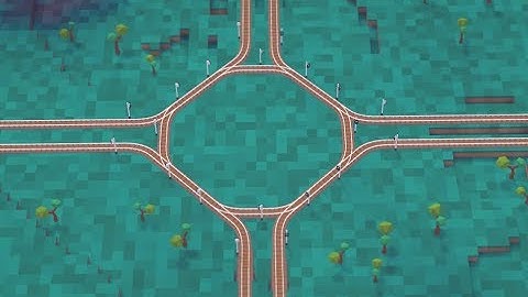 Voxel Tycoon - Roundabout tutorial (4 ways junction) [ENG]