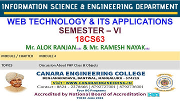 VTU WEB(18CS63) WEB TECHNOLOGY AND ITS APPLICATIONS M4 L6 Discussion About PHP Class & Objects
