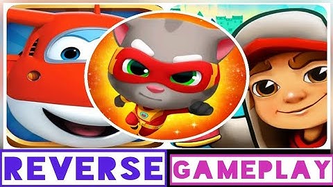 SUBWAY SURFERS vs SUPER WINGS JETT RUN vs TALKING TOM HERO DASH - REVERSE GAMEPLAY