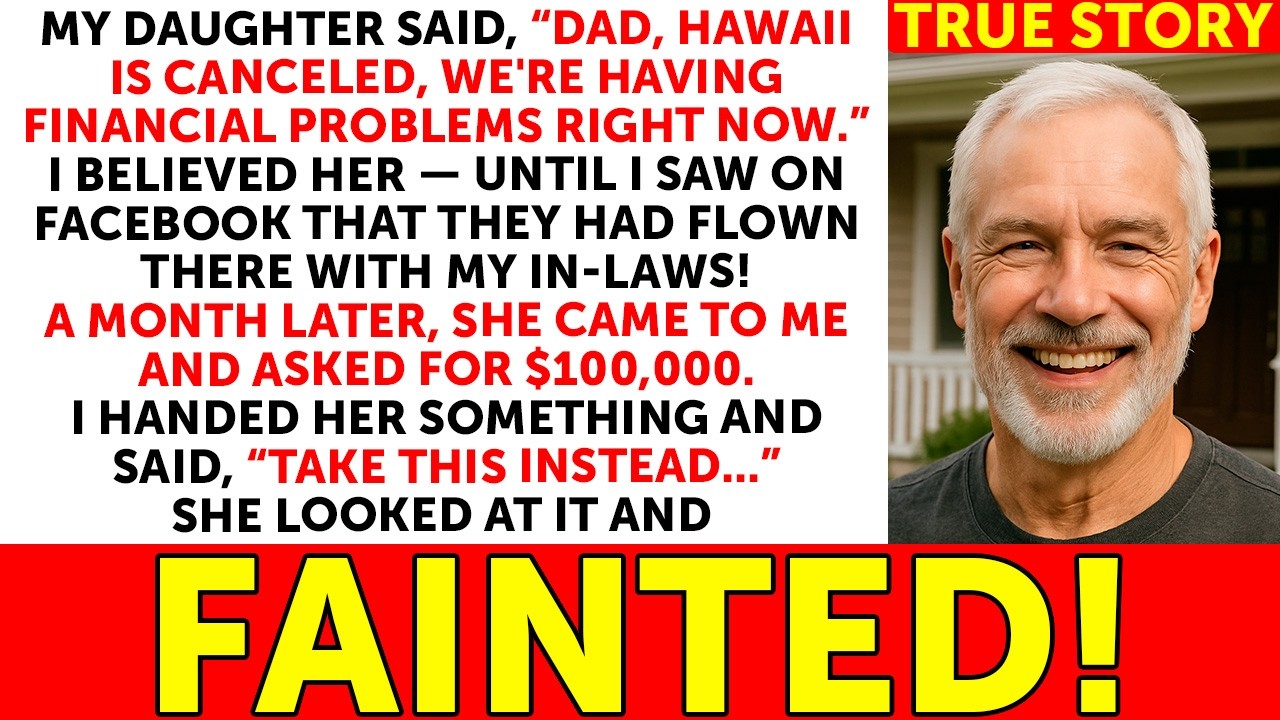 Min datter løj mig lige op i ansigtet. Hun sagde, at vi måtte aflyse vores Hawaii-tur på grund af økonomiske problemer, og jeg troede på hende. Jeg gav hende hele mit hjerte. Men få dage senere så...
