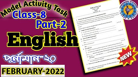 Class 8 English (ইংরেজি) Model Activity Task 2022 Part 2// February/ @Educational Activities Bengali