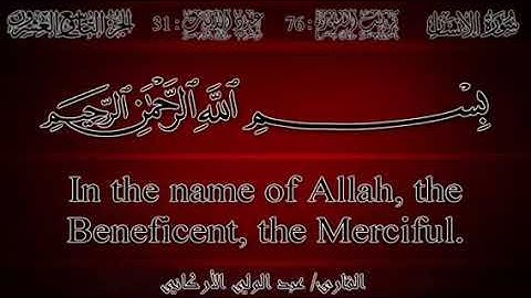 الشيخ عبدالولي الاركاني سورة الإنسان. كامله