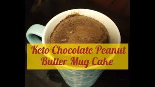 Keto chocolate peanut butter mug cake