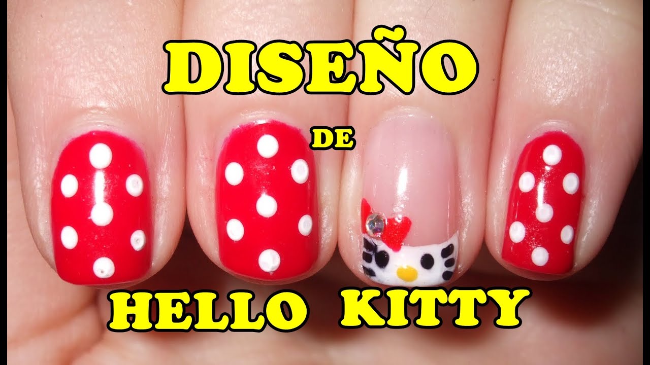 manicura y pedicura DISEÑO DE UÑAS DE HELLO KITTY
