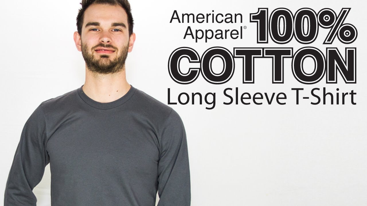 Custom American Apparel Long Sleeve T Shirt on a Guy Model (Style 2007)