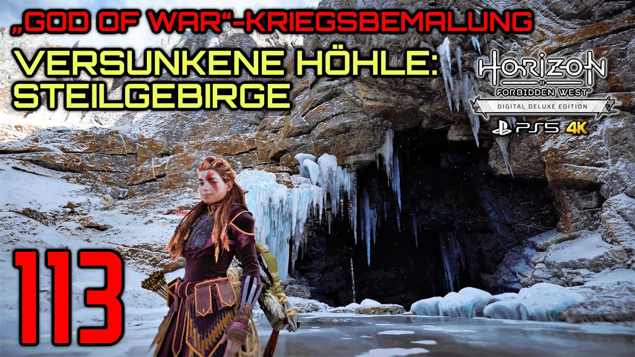 Horizon Forbidden West *113 • Versunkene Höhle: Steilgebirge und „God Of War“-Kriegsbemalung