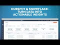 HubSpot &amp; Snowflake: Turn Data Into Actionable Insights