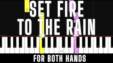 Adele - Set Fire to the Rain - Easy Beginner Piano Tutorial - For 2 Hands