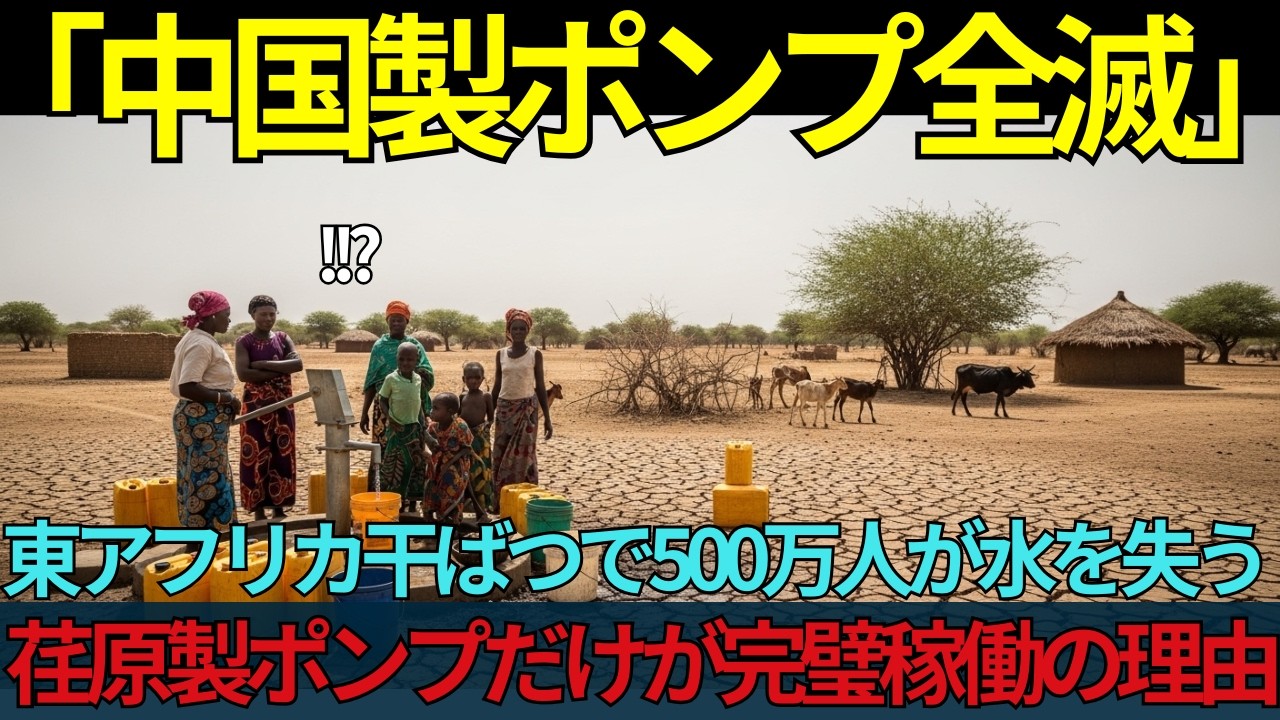 【海外の反応】「なぜ荏原だけが無傷なんだ⁉」東アフリカ干ばつで中国製ポンプ800台全滅→35年前の日本製60台完璧稼働…ケニアが号泣した理由