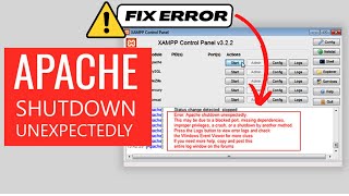 How to fix Xampp Apache shutdown unexpectedly | Xampp Apache not starting | Xampp not working 2023
