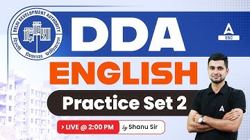 DDA Classes 2023 | DDA English Class By Shanu Sir | Practice Set 2