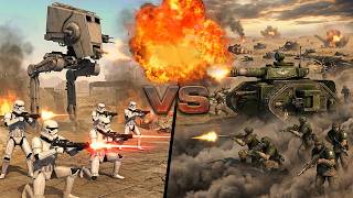 STAR WARS vs WARHAMMER 40000 ► Galactic Empire vs Imperial Guard | Epic Crossover Battle (4K)