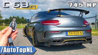 Mercedes AMG C63 R 745HP REVIEW POV Test Drive on AUTOBAHN & ROAD by AutoTopNL видео