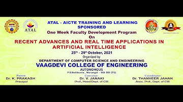 DAY 3(Session 1)ATAL FDP on Artificial Intelligence || Deep Neural  & Convolutional Neural Networks