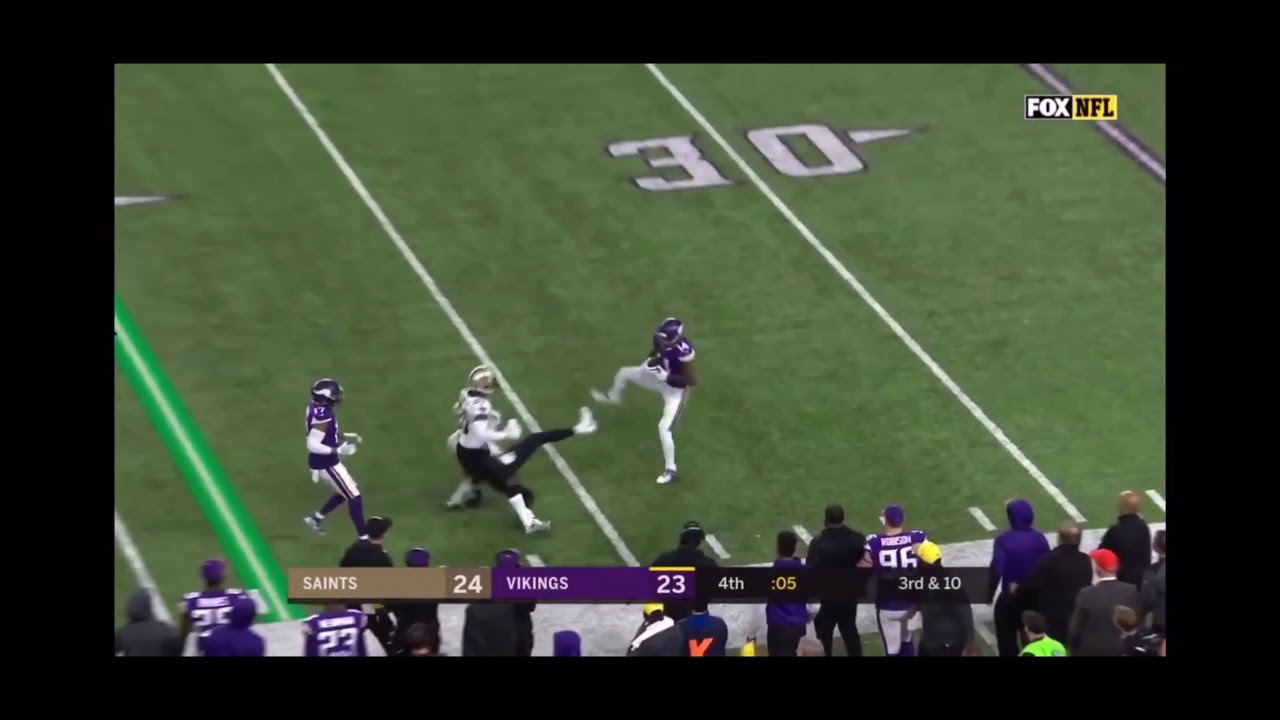 Vikings vs Saints 2018 Playoff OT missed tackle