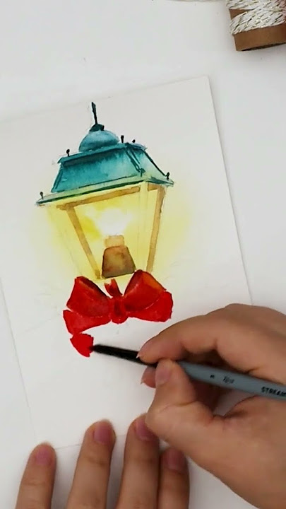 Day 11 of watercolor advent calendar: lantern