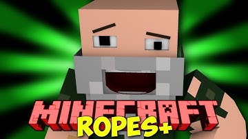 Minecraft: Mod Showcase | Ropes Plus - HOOKS AND ZIPLINES!