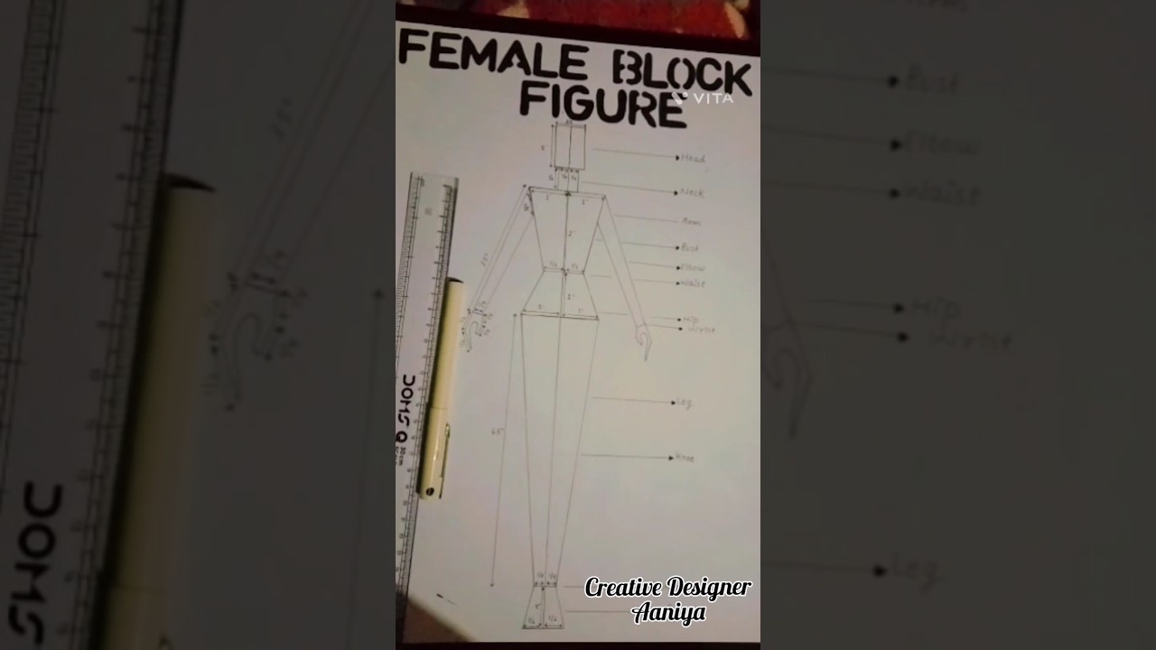 Female block figure 12.5 🖤|Fashion sketching sheet 12 